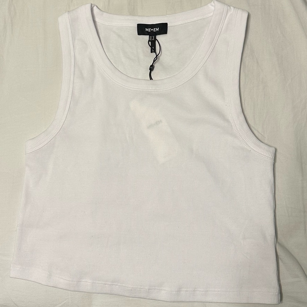 ME+EM White Crop Top